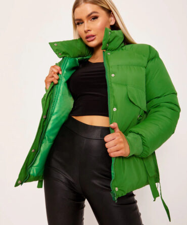 D-Ring Tape Pockets Padded Puffer Jacket